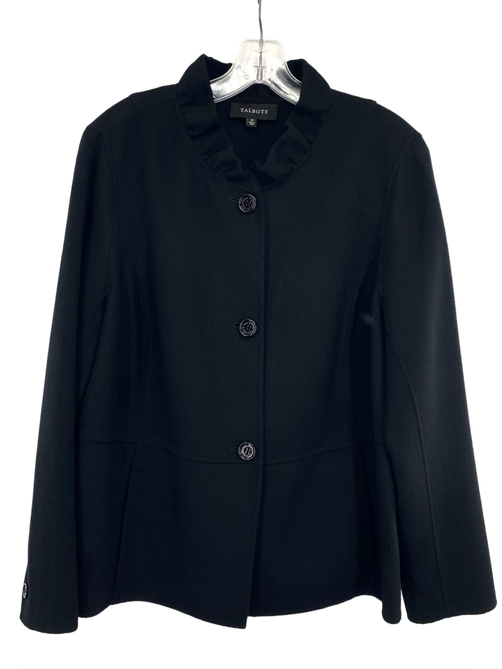 Talbots Luxe Knit Wool Peplum Jacket Size 14